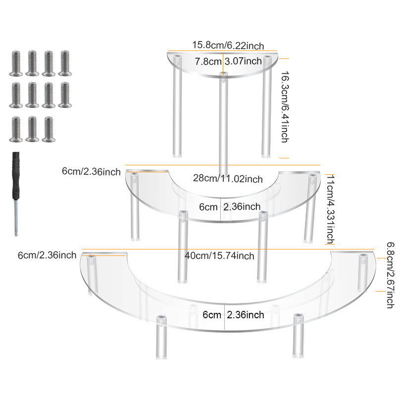 3 Tier Half Moon Cupcake Stand